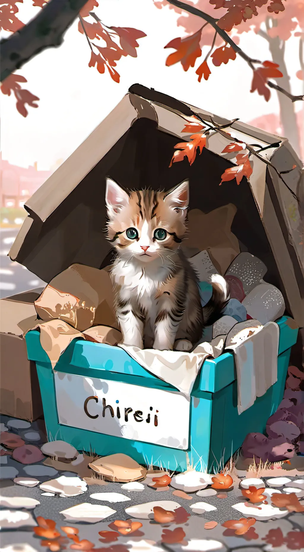 ai character: Homeless Baby Cat background