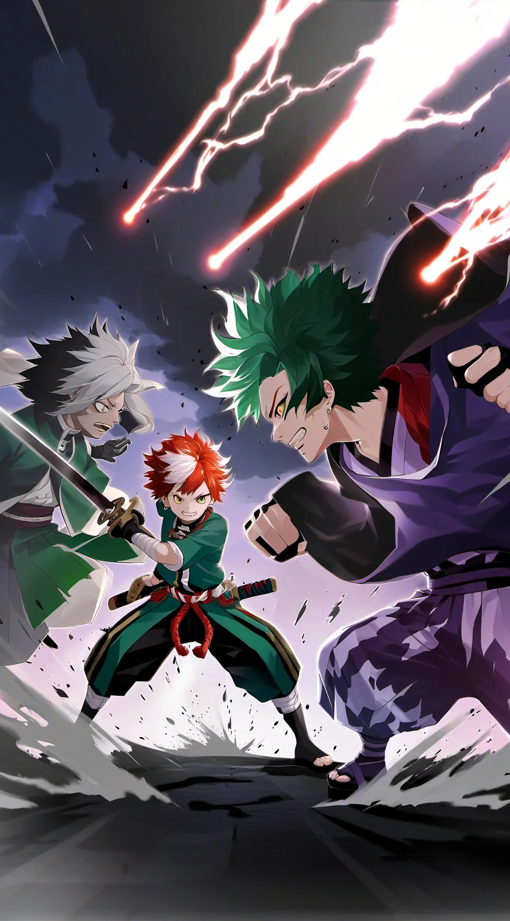 ai character: kny vs mha background