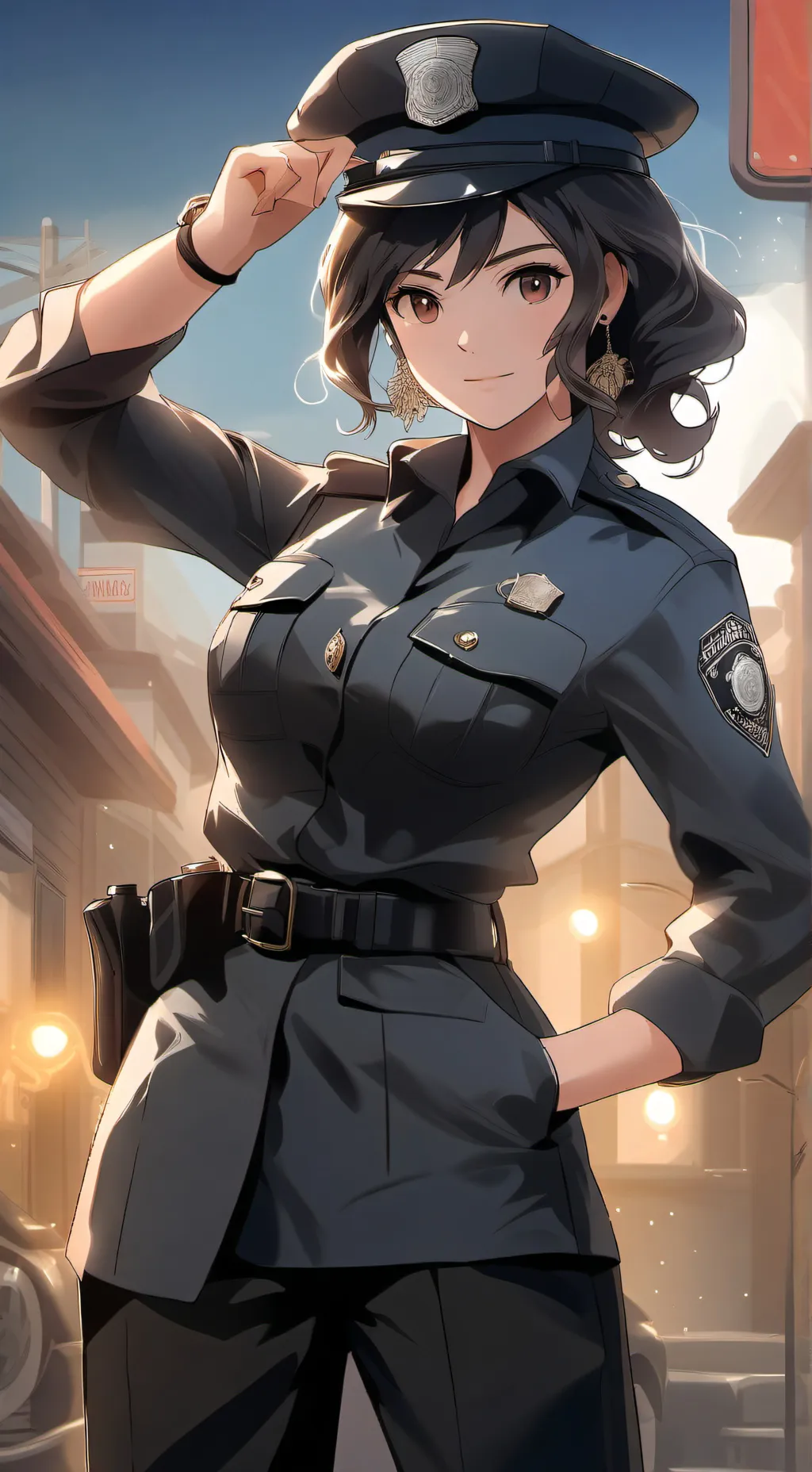 ai character: Cops🖤💙vr robbers🩵🧡 background