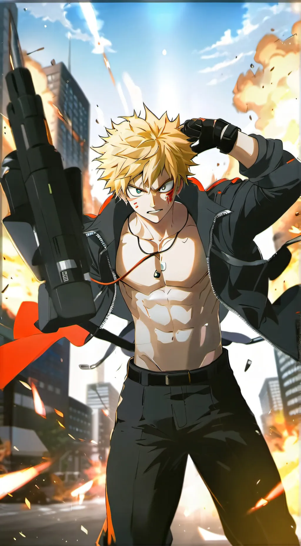 ai character: Cuddly bakugo background