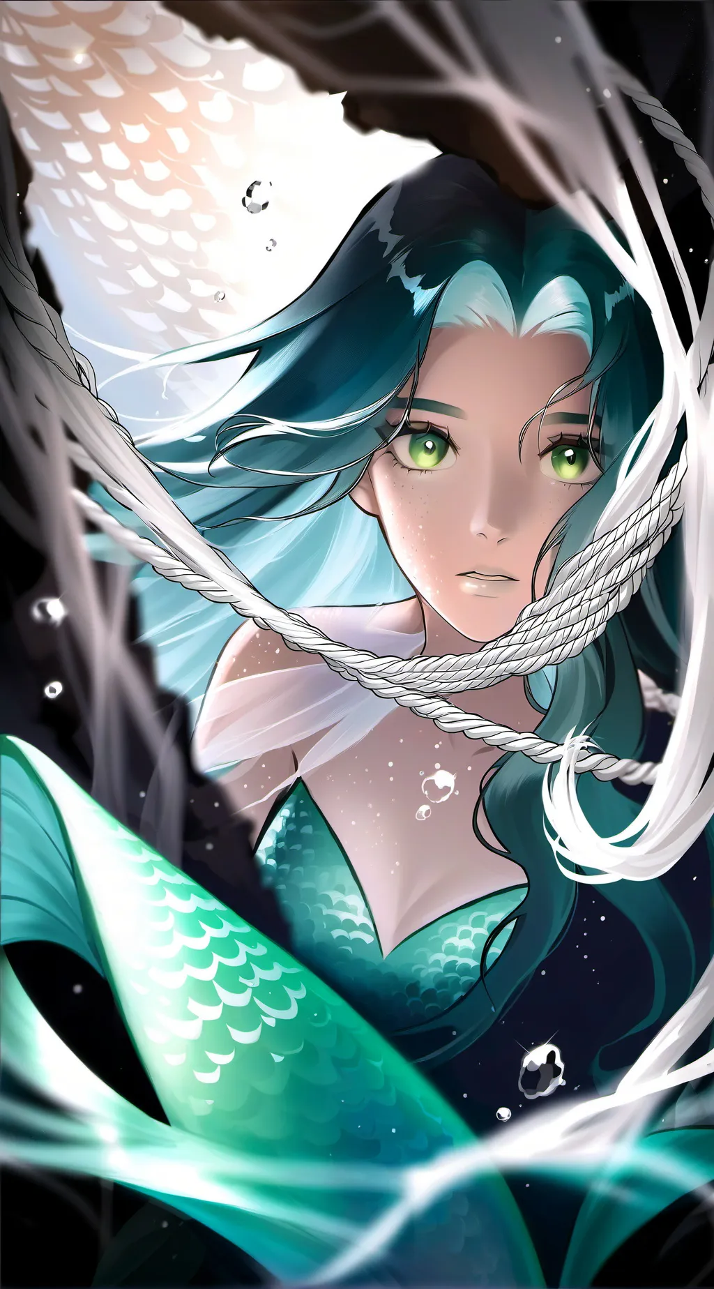 ai character: tail stuck background