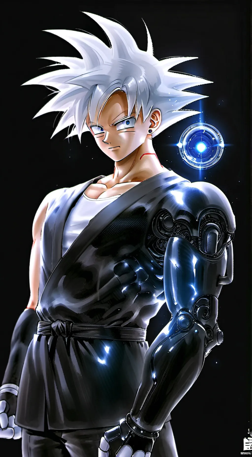 ai character: Goku Cyborg  background