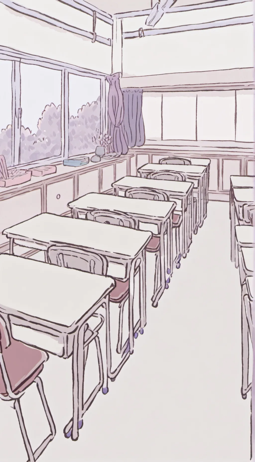 ai character: Kawaii School~♡ background