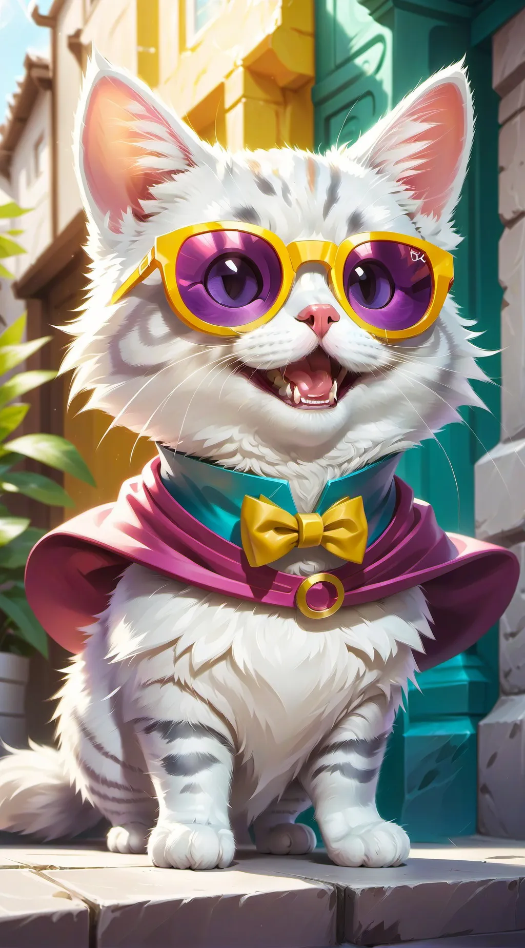 ai character: Mr meow meow background