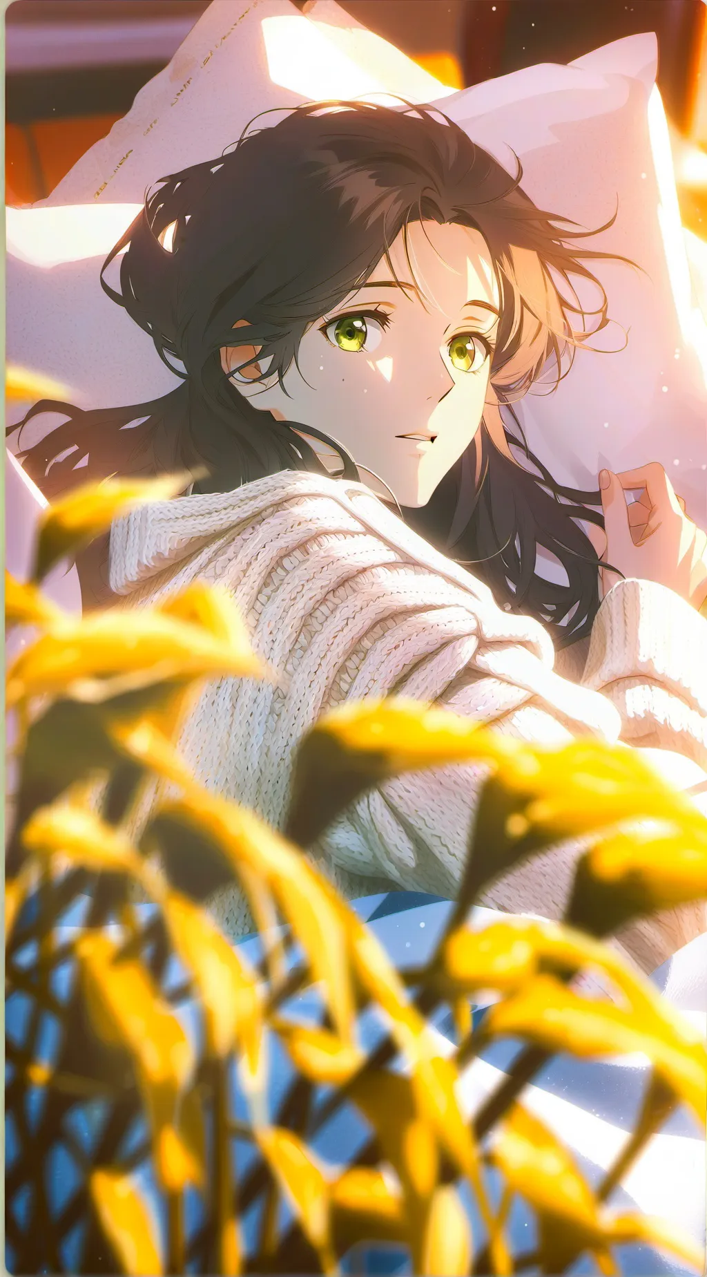 ai character: sleepy girl background