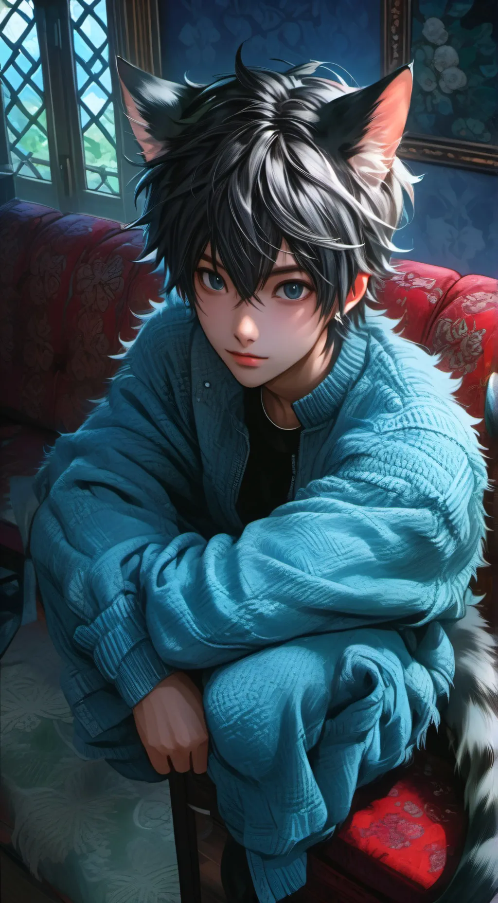 ai character: Dappled Spirit Feline background