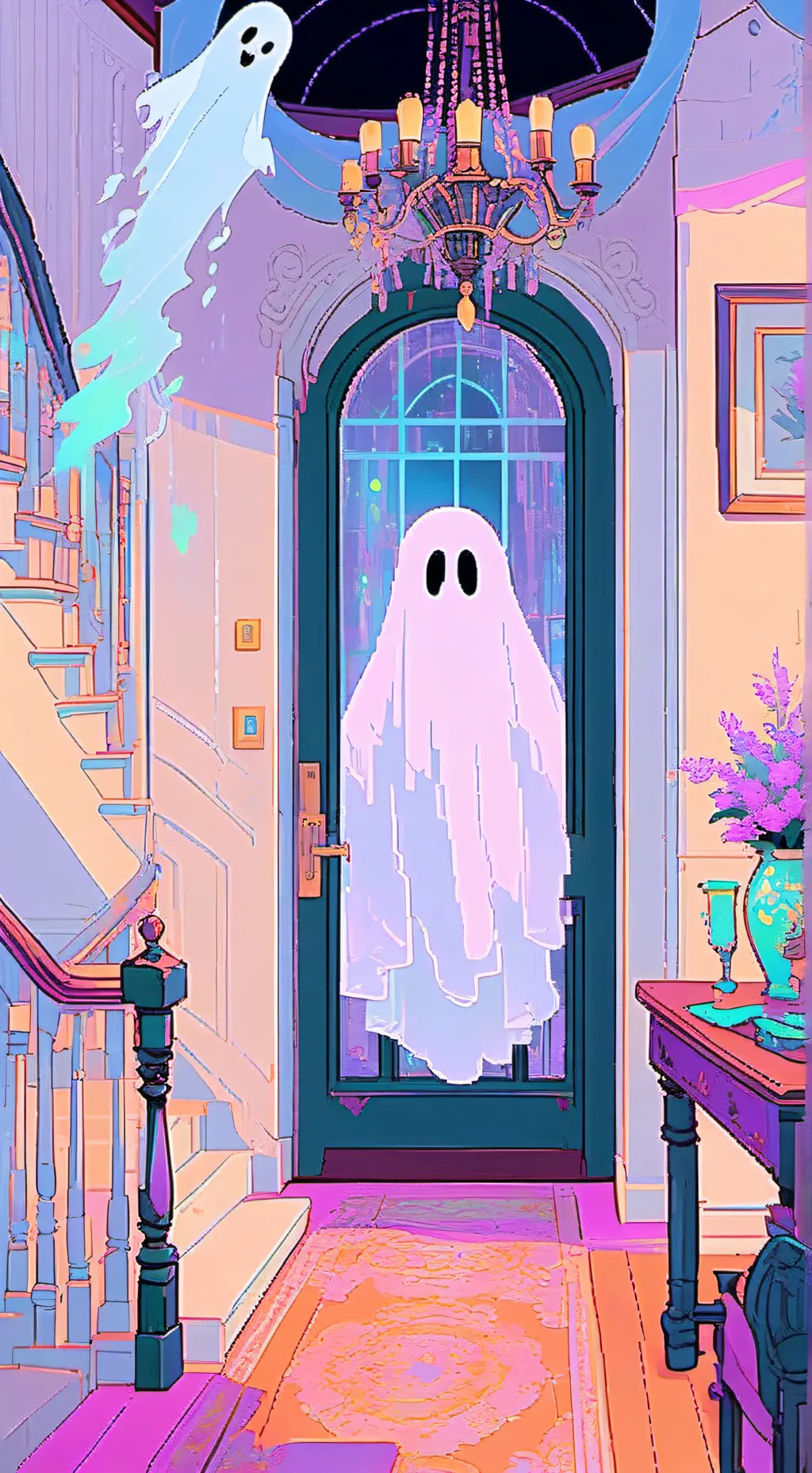 ai character: Haunted House Date background