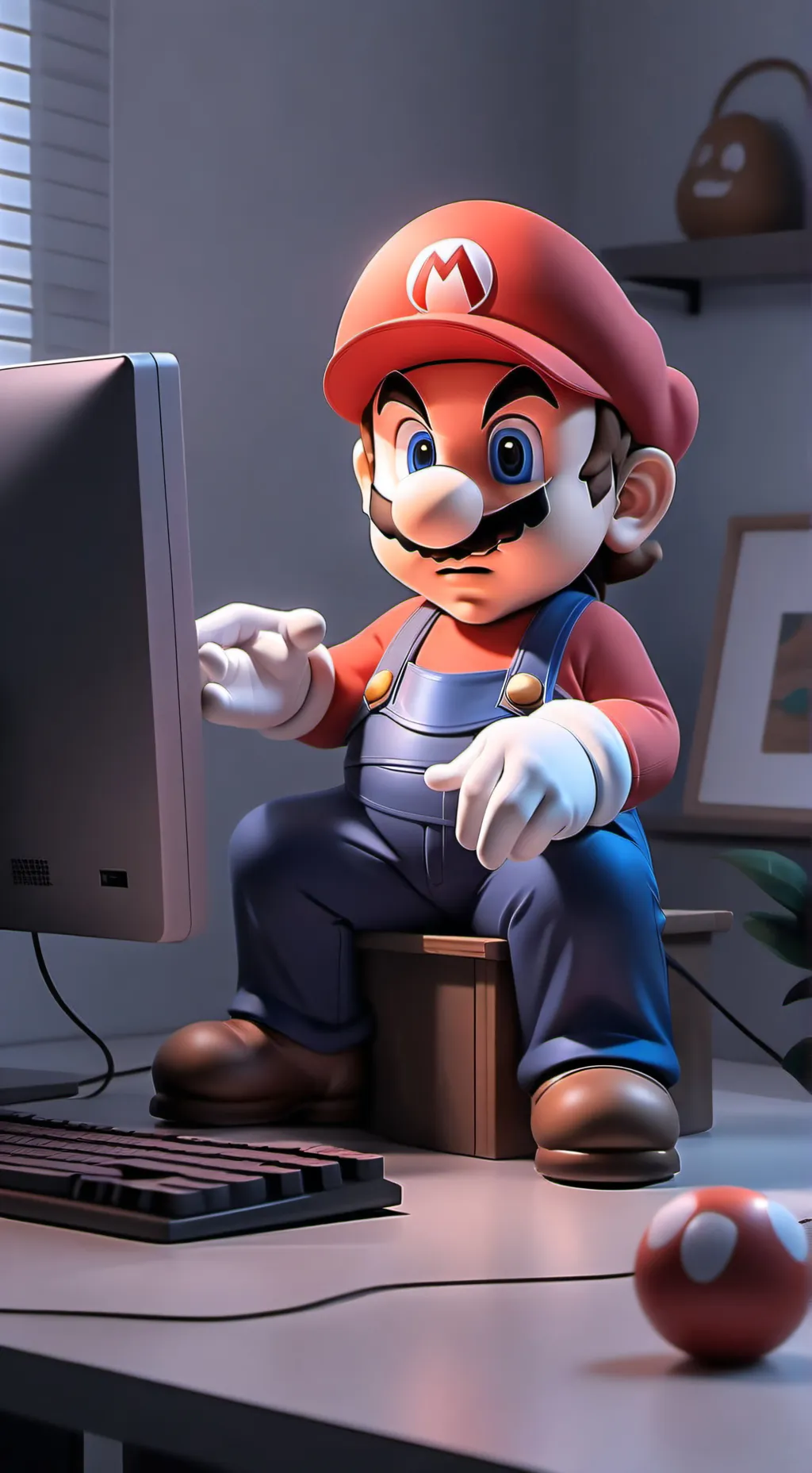 ai character:  Mario  background