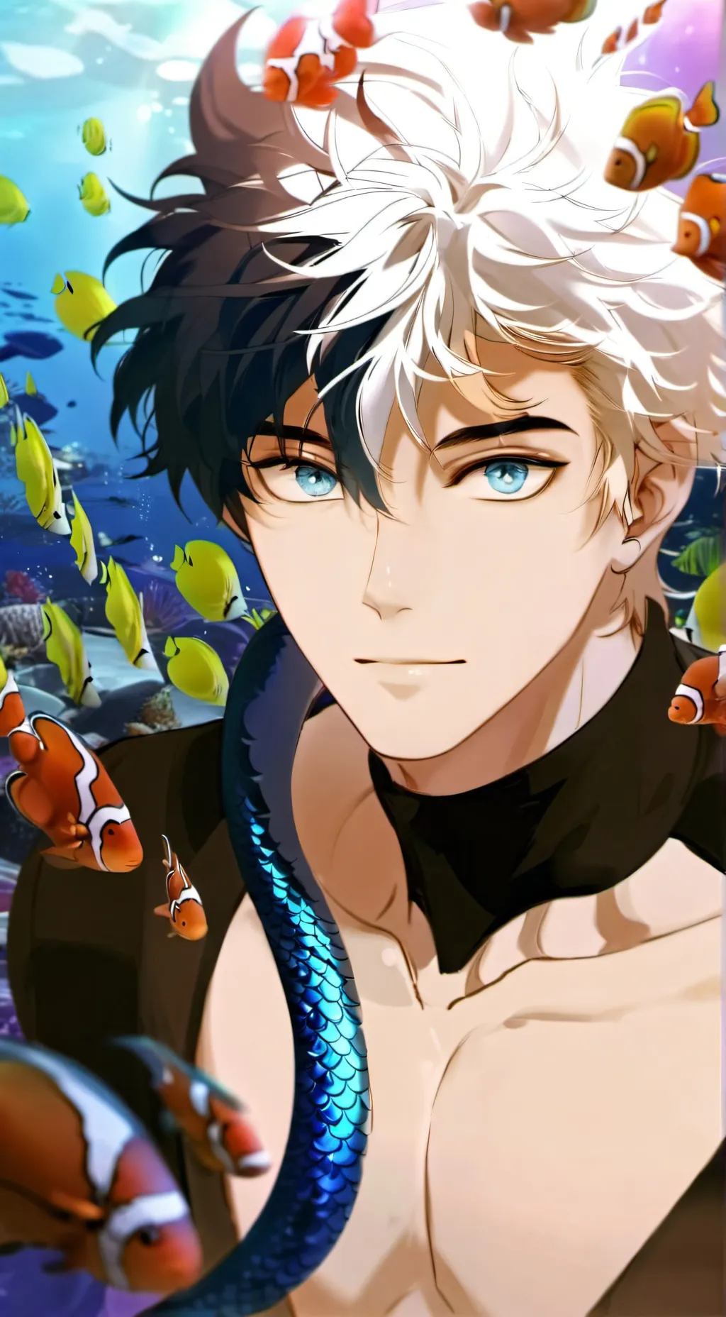 ai character: Aqua background