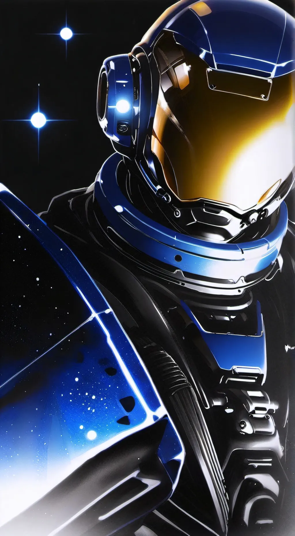 ai character: Among blue  background