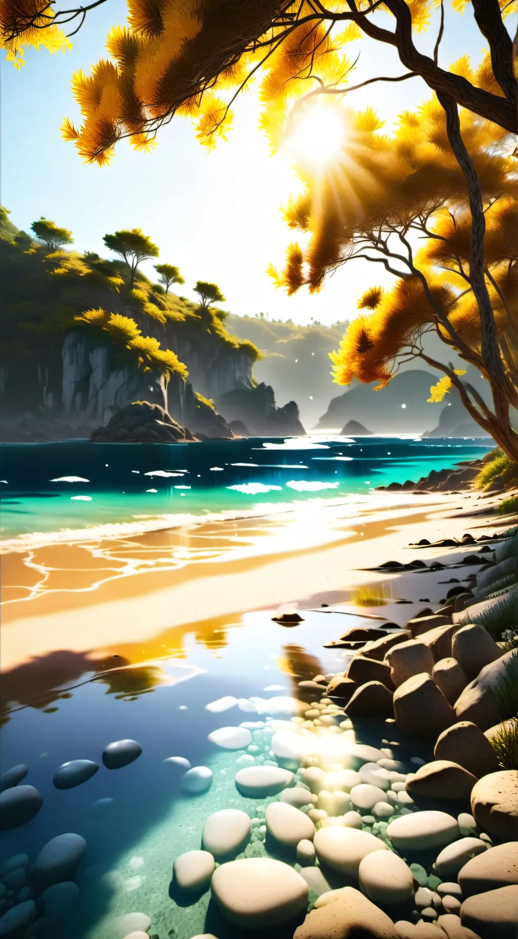 ai character: Family in island background