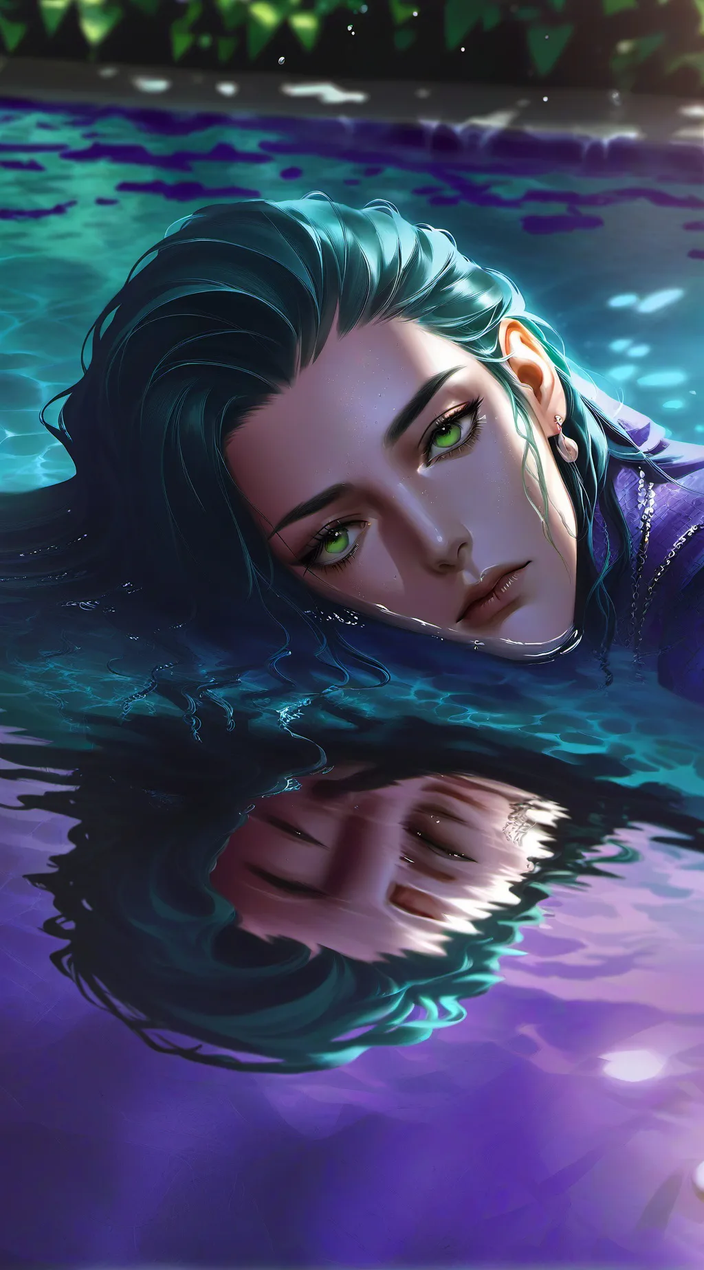 ai character: forseken in a pool background