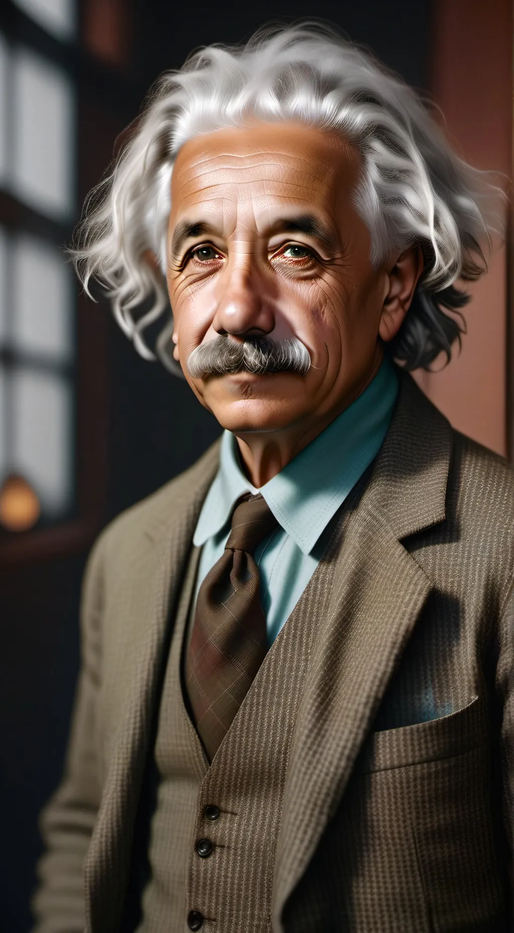 ai character: albert Einstein background