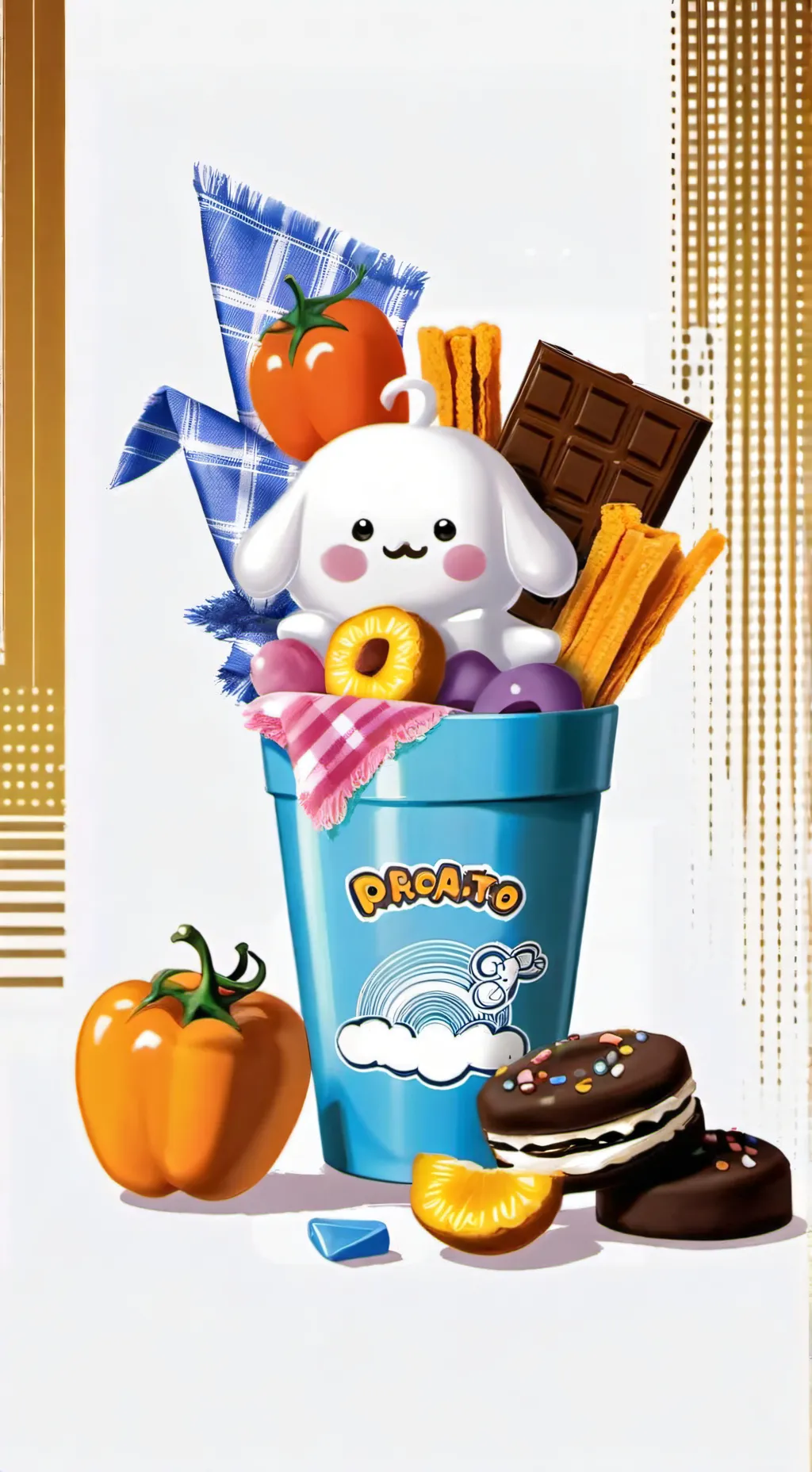 ai character: all the snack background