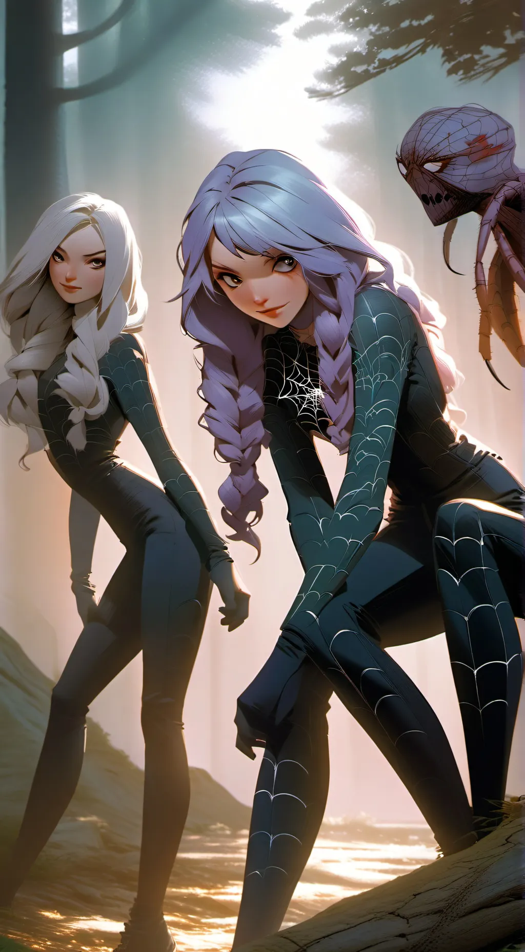 ai character: spider girls background