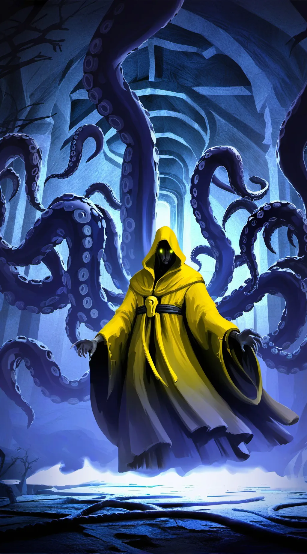 ai character: the king in yellow background