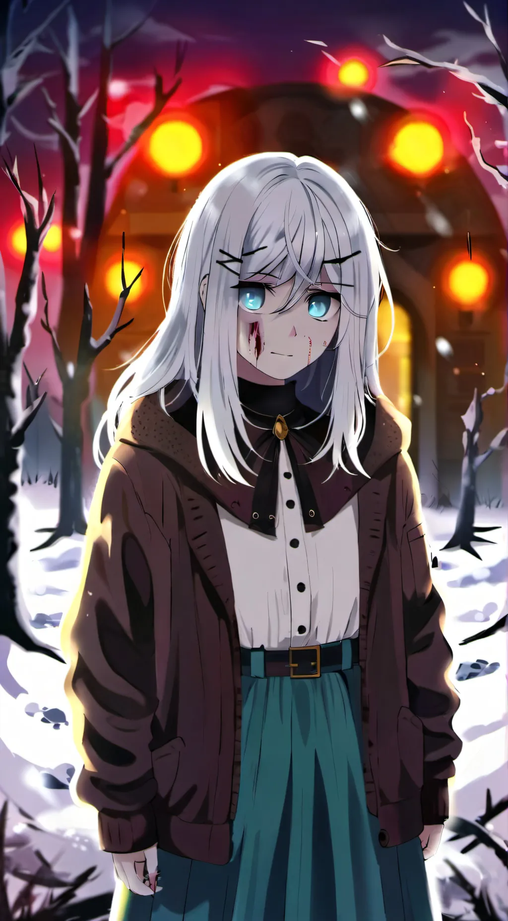 ai character: zee a zombie girl background