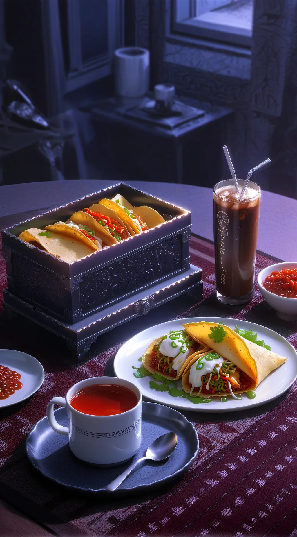 ai character: Food background