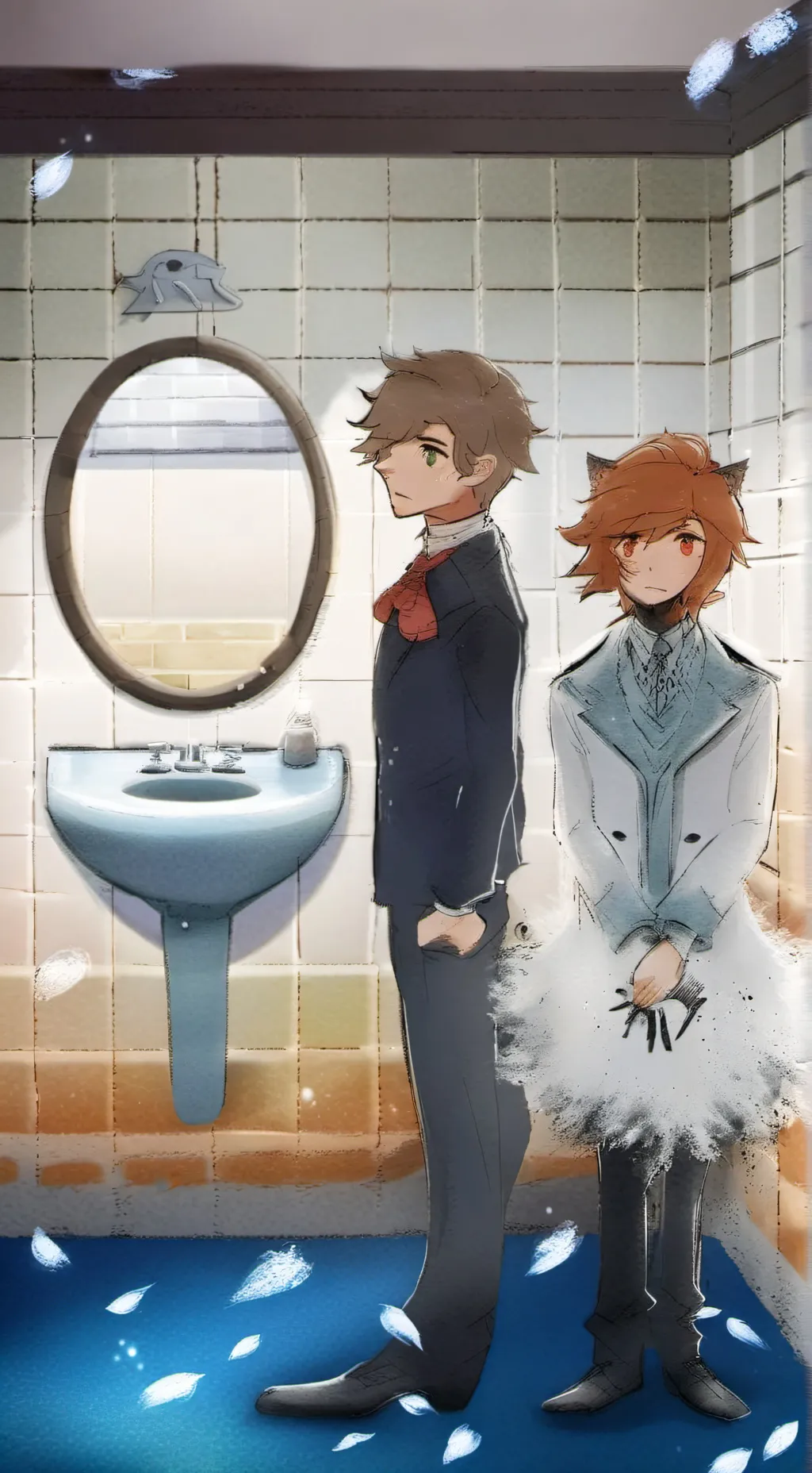 ai character: radioapple📻🍎 background