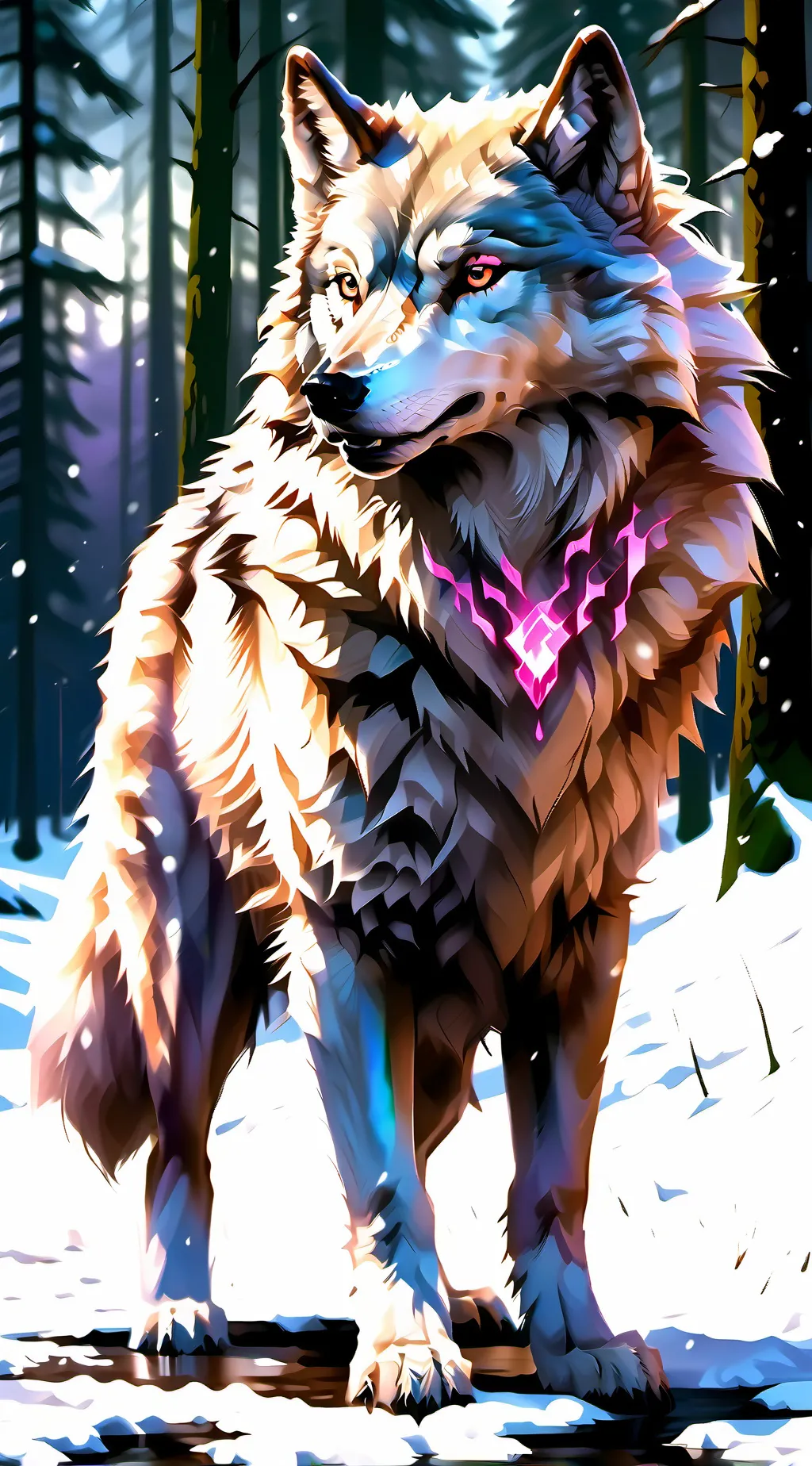 ai character: a baby wolf background