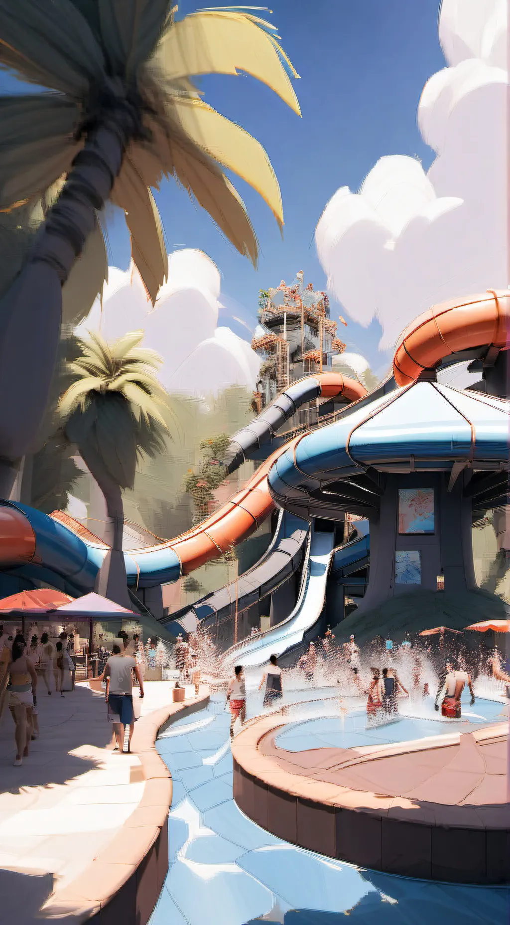 ai character: OP waterpark background