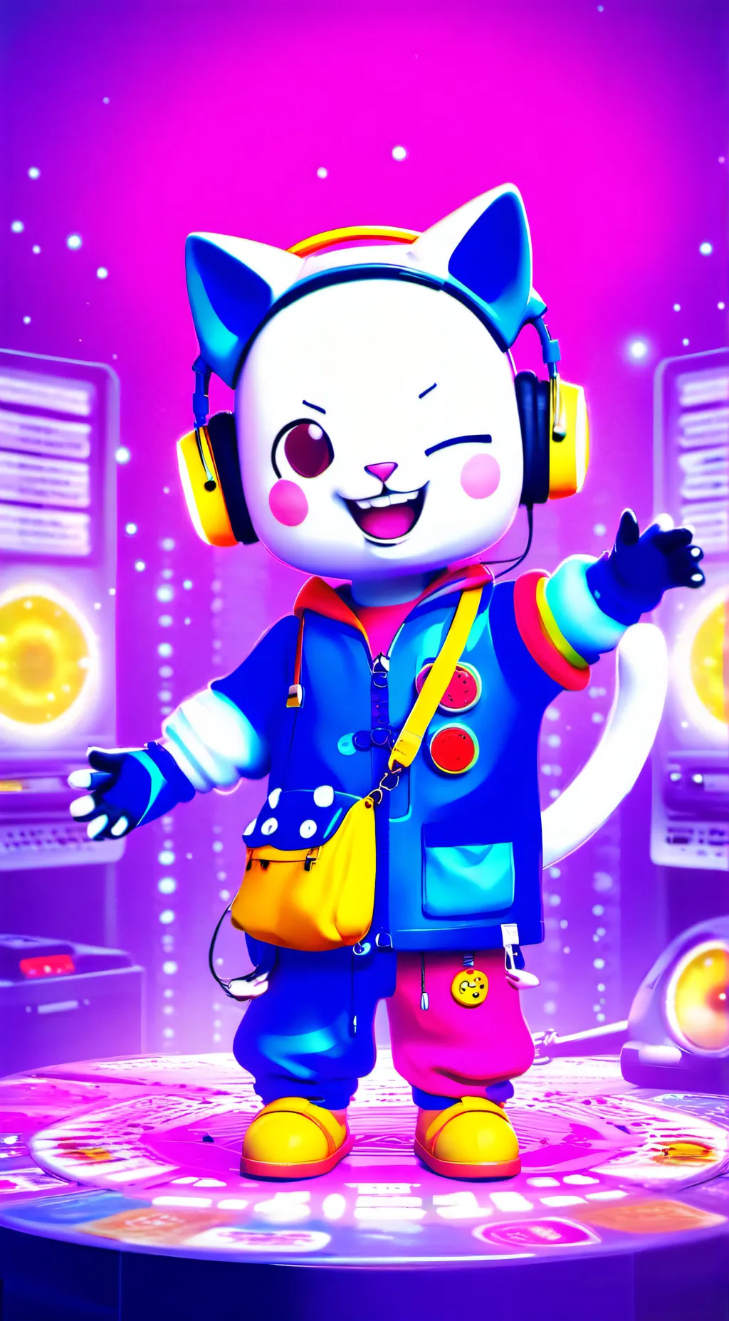 ai character: dj catnip background