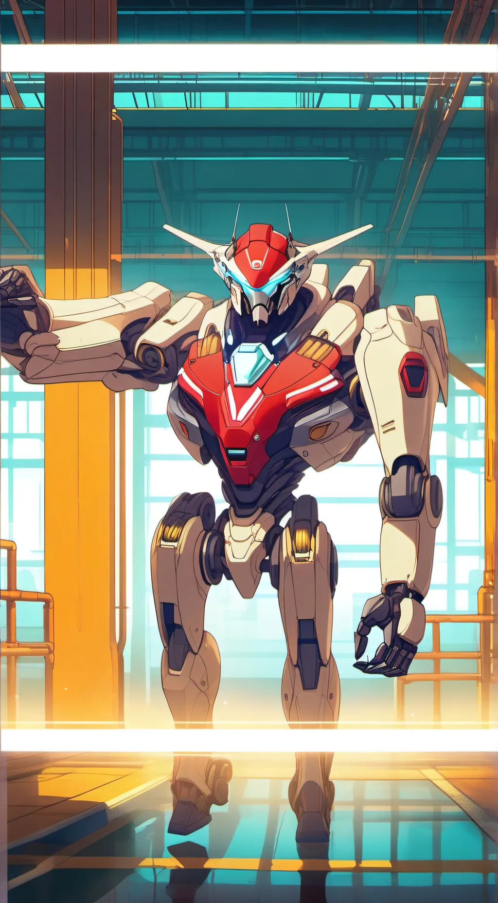 ai character: robot trap background