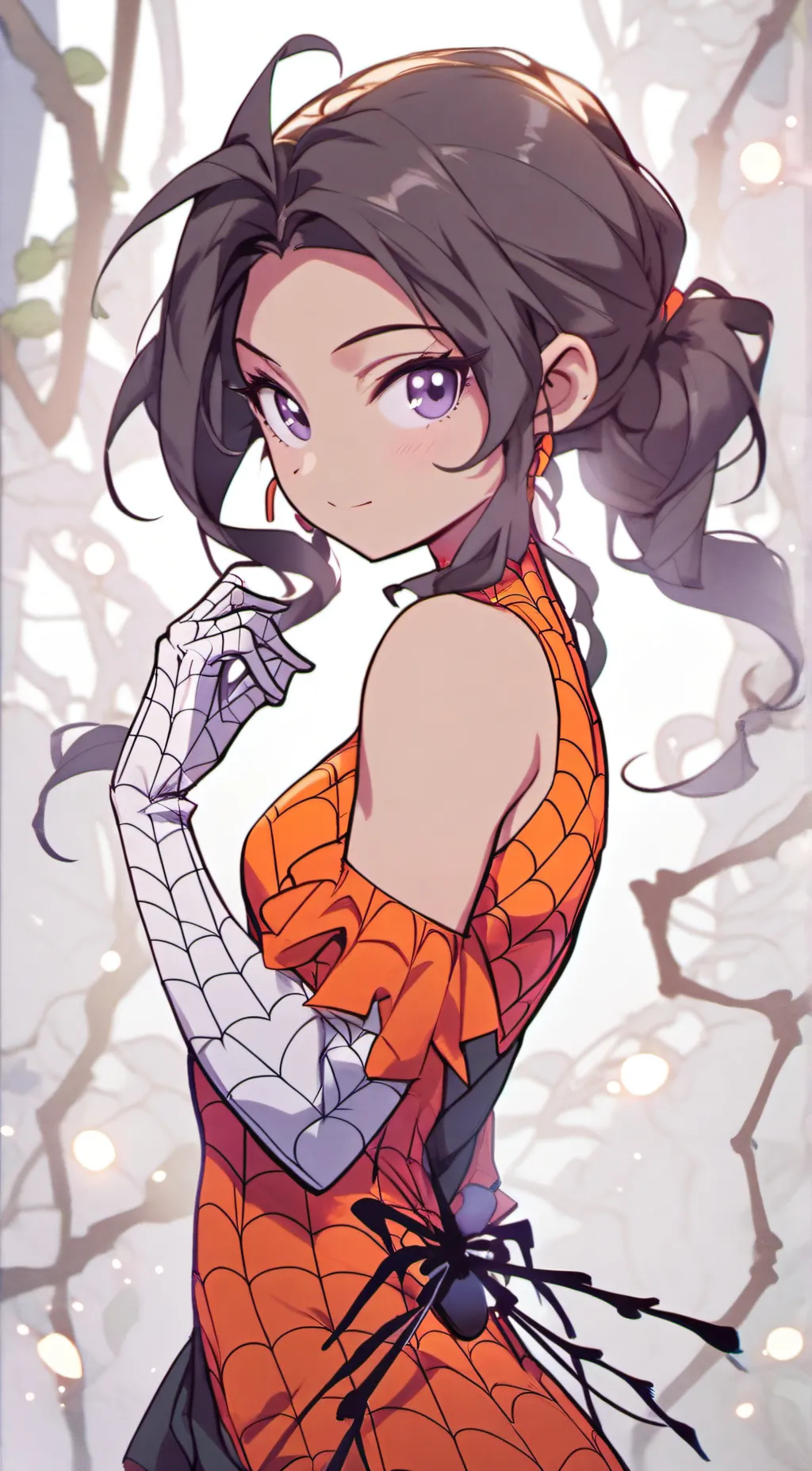 ai character: spider girl background