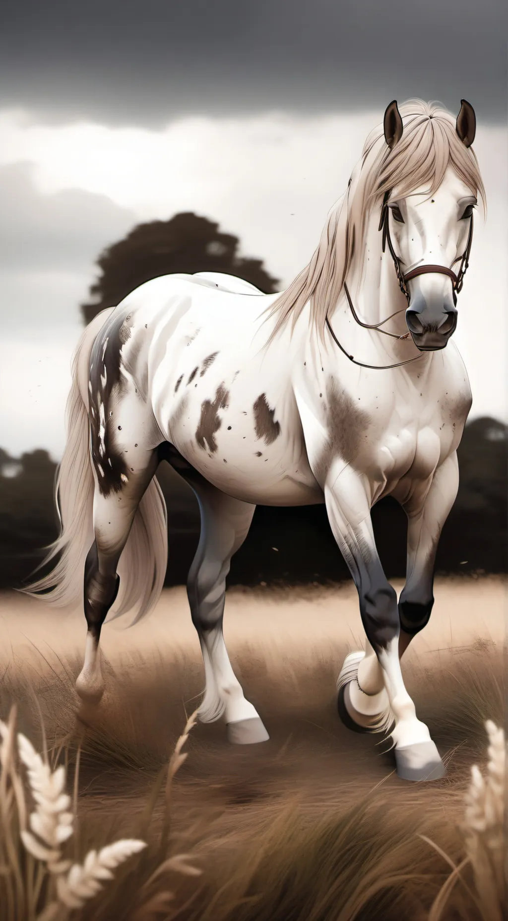 ai character: Injured horse background