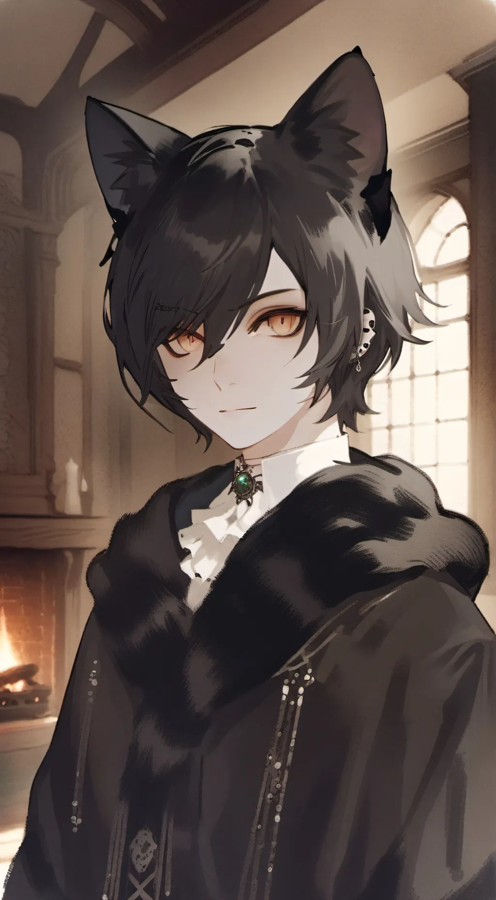 ai character: Nocturne Phantom Furry background