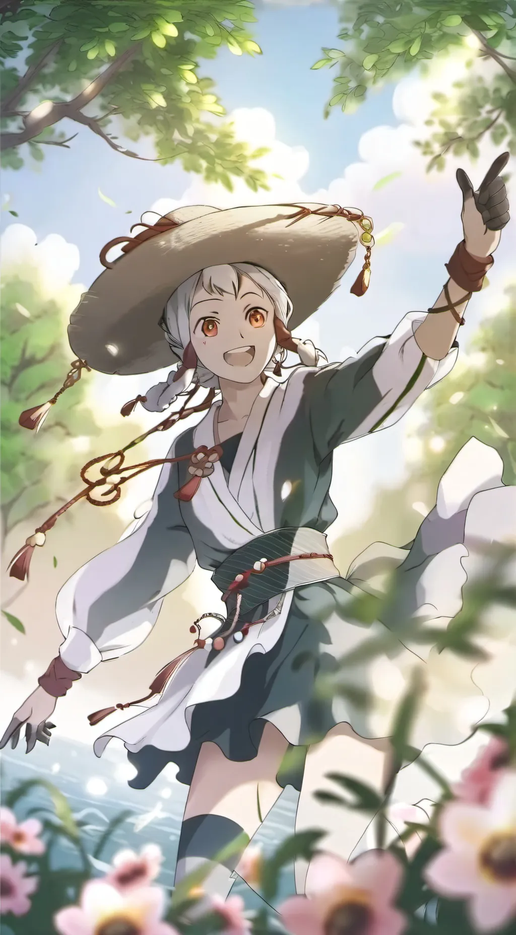 ai character: rose background