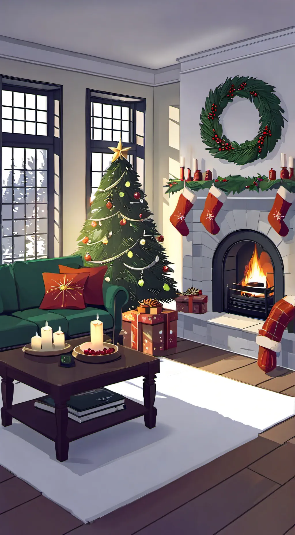 ai character: Kny Christmas day background