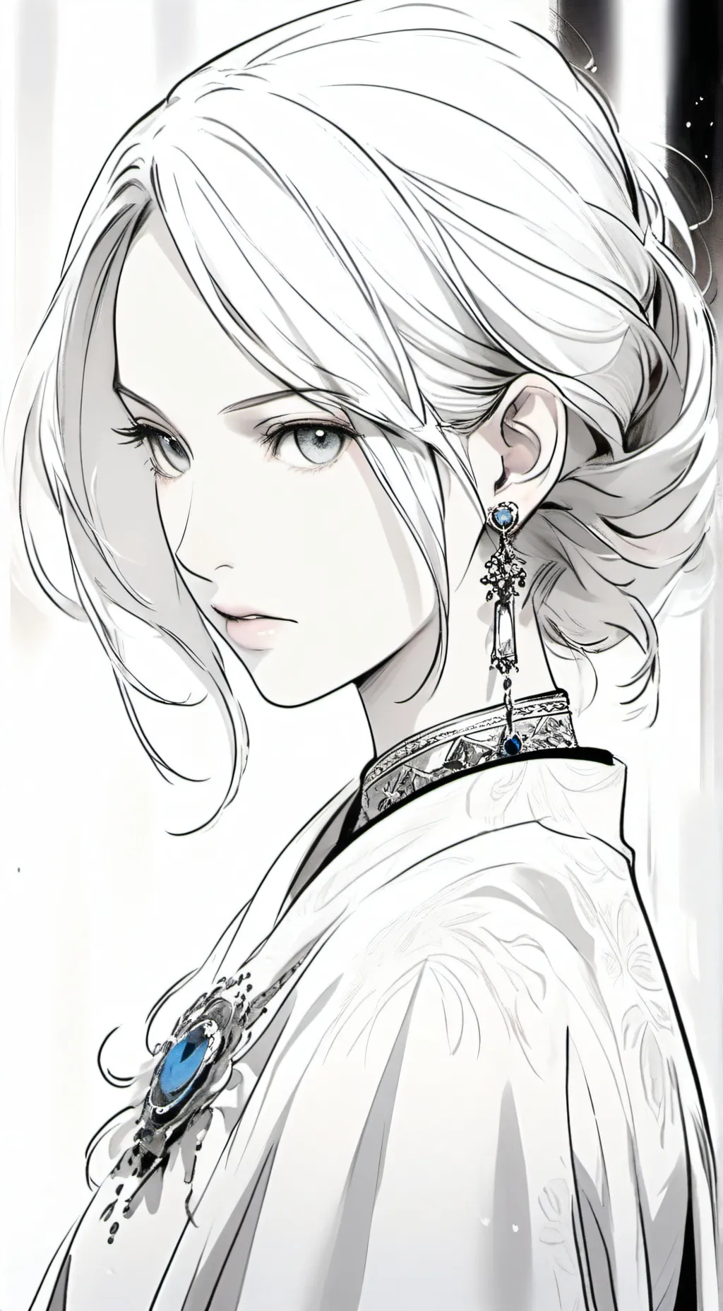 ai character: Monochrome background