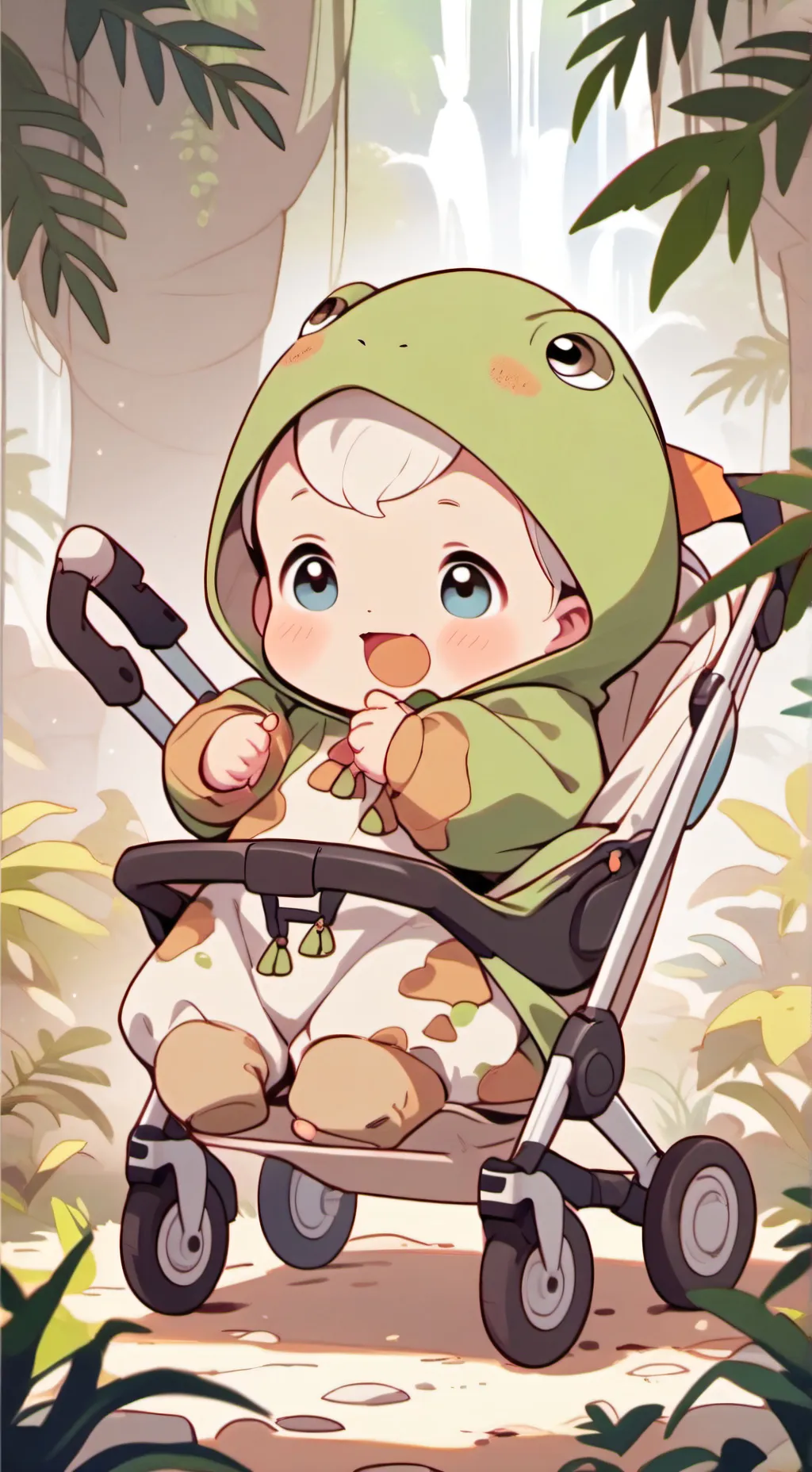 ai character: jurassic baby background