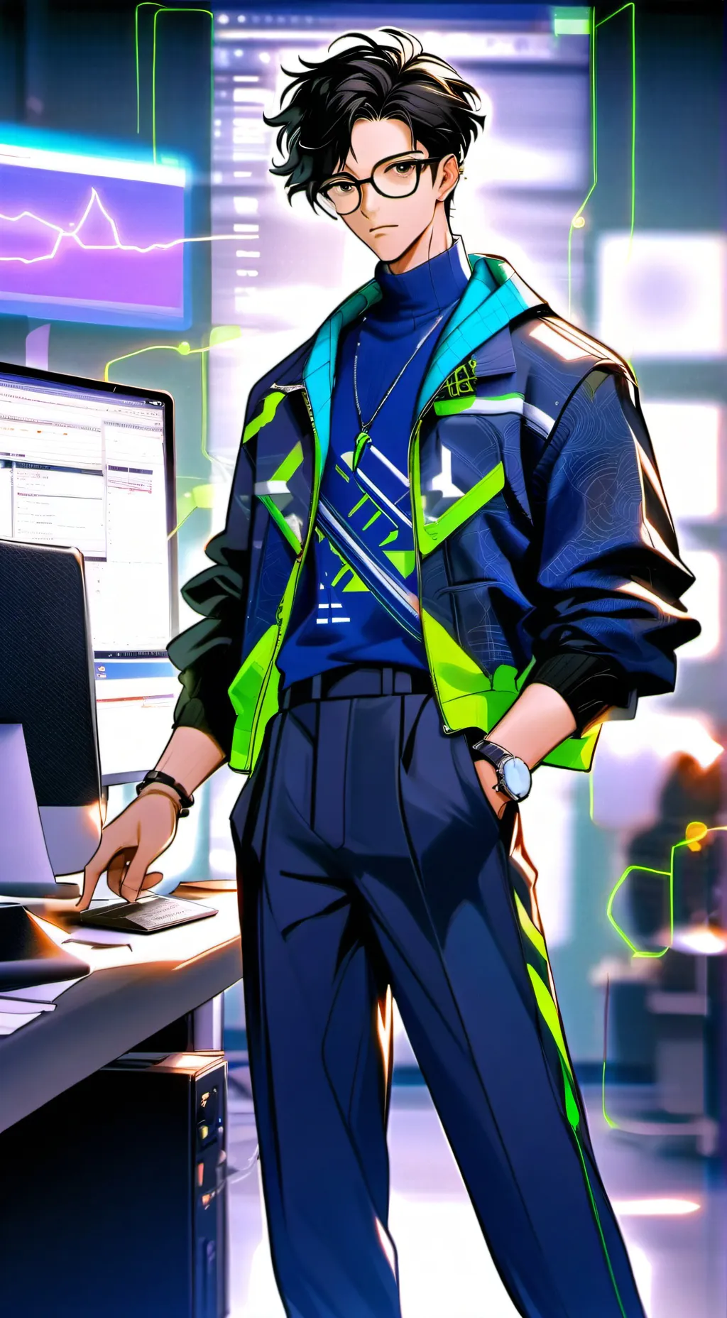 ai character: techy crew  background