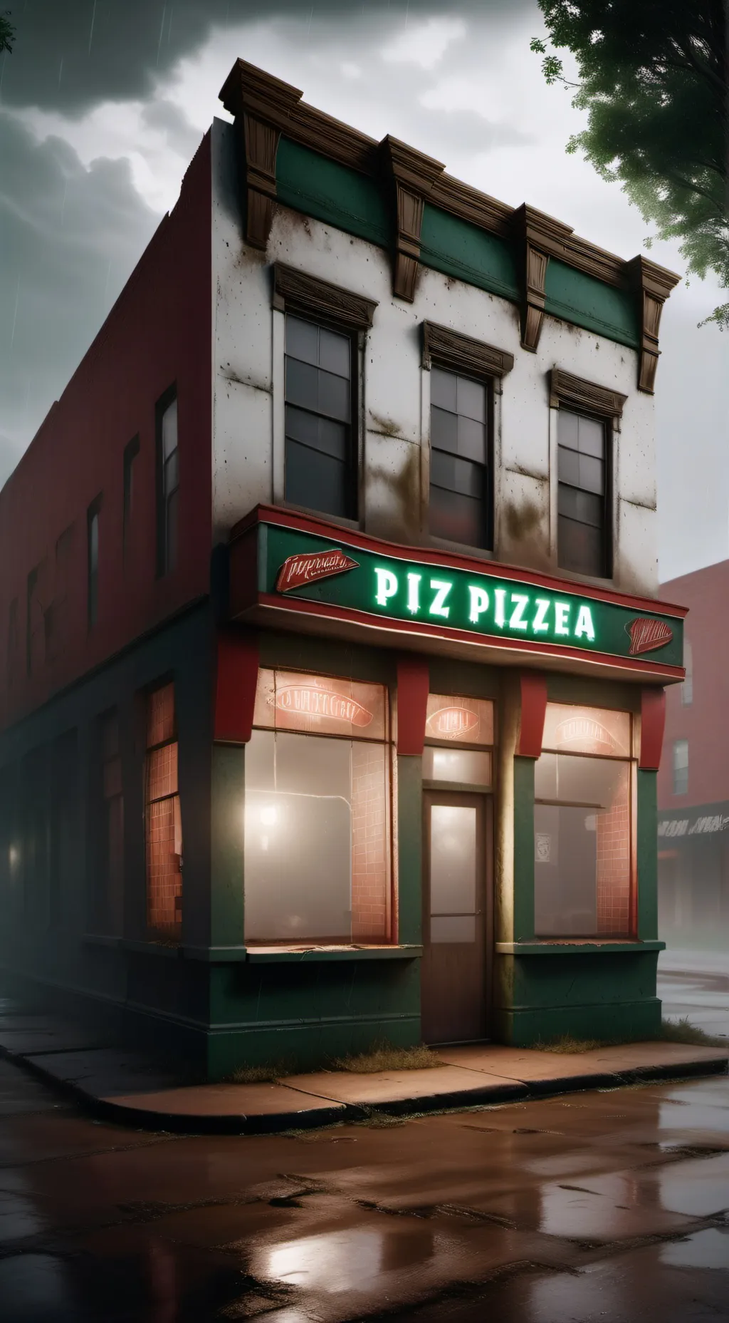 ai character: Haunted PizzaPlace background