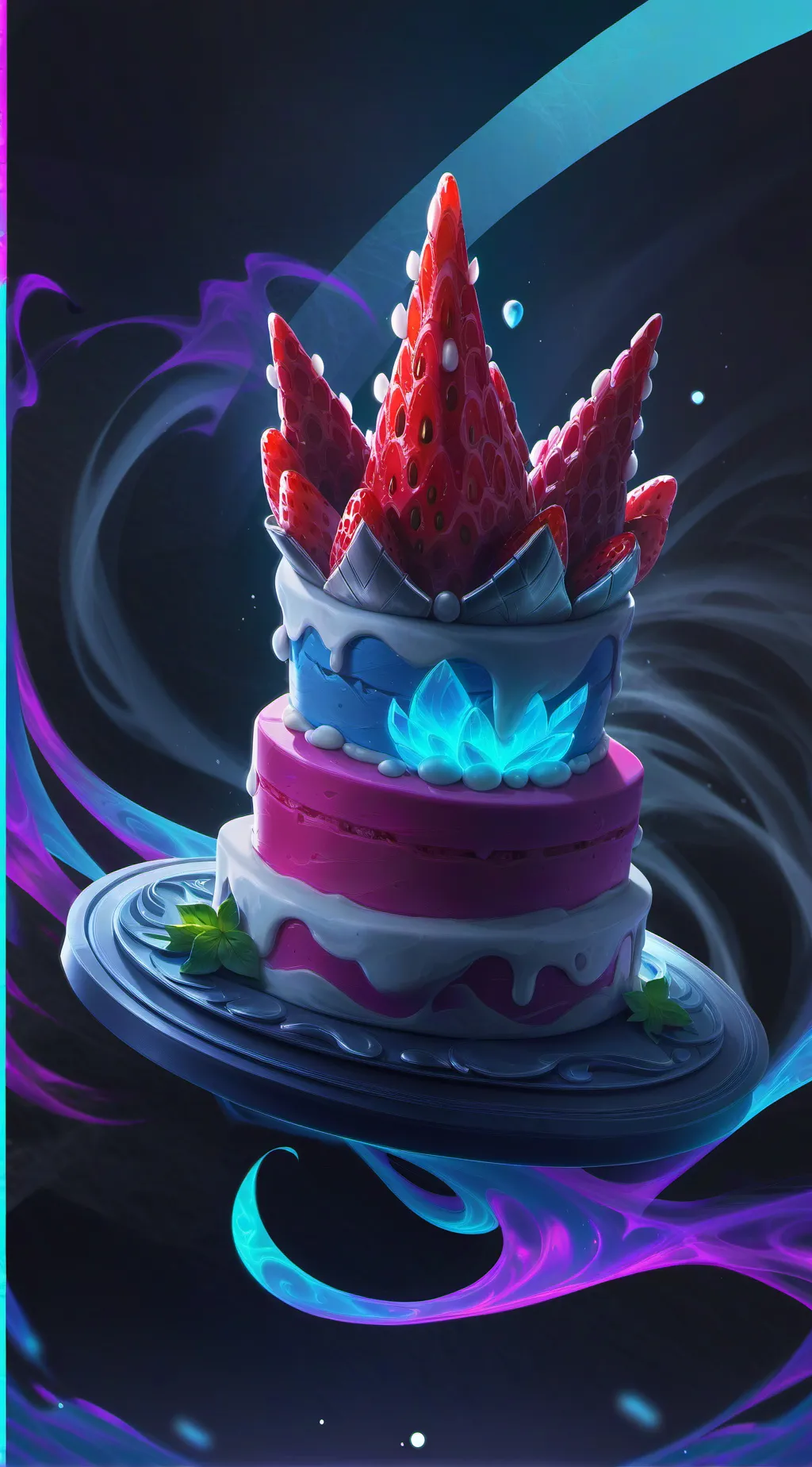 ai character: MoonBerryCake background