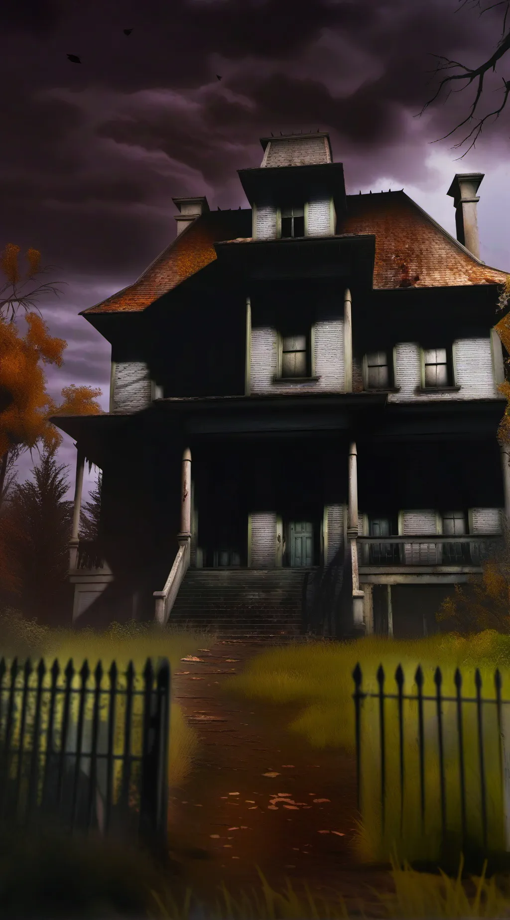 ai character: Haunted house background