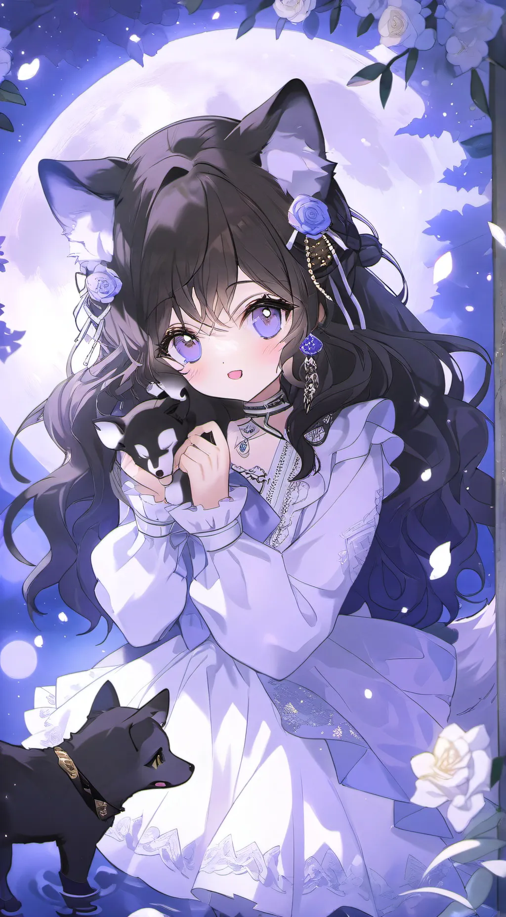 ai character: catnap and wolf  background