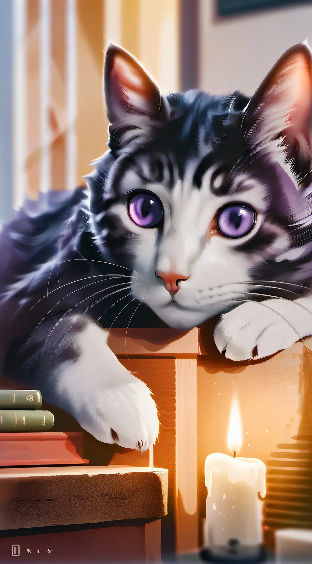 ai character: Violet background