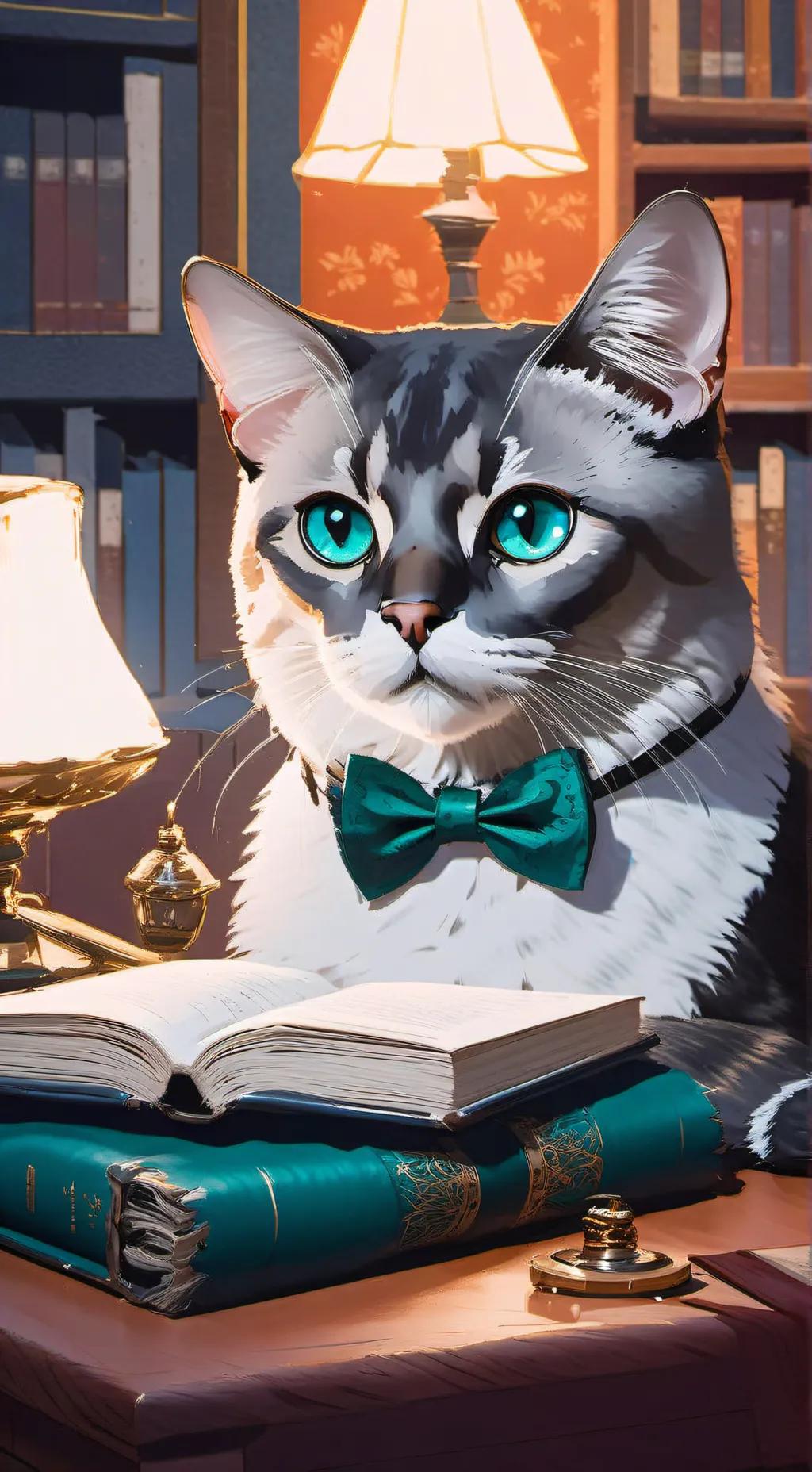 ai character: gato inteligente  background