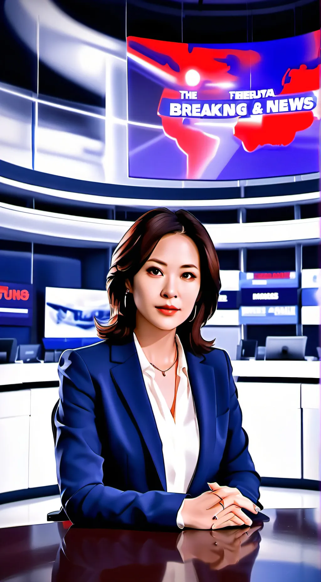 ai character: MD: breaking news background