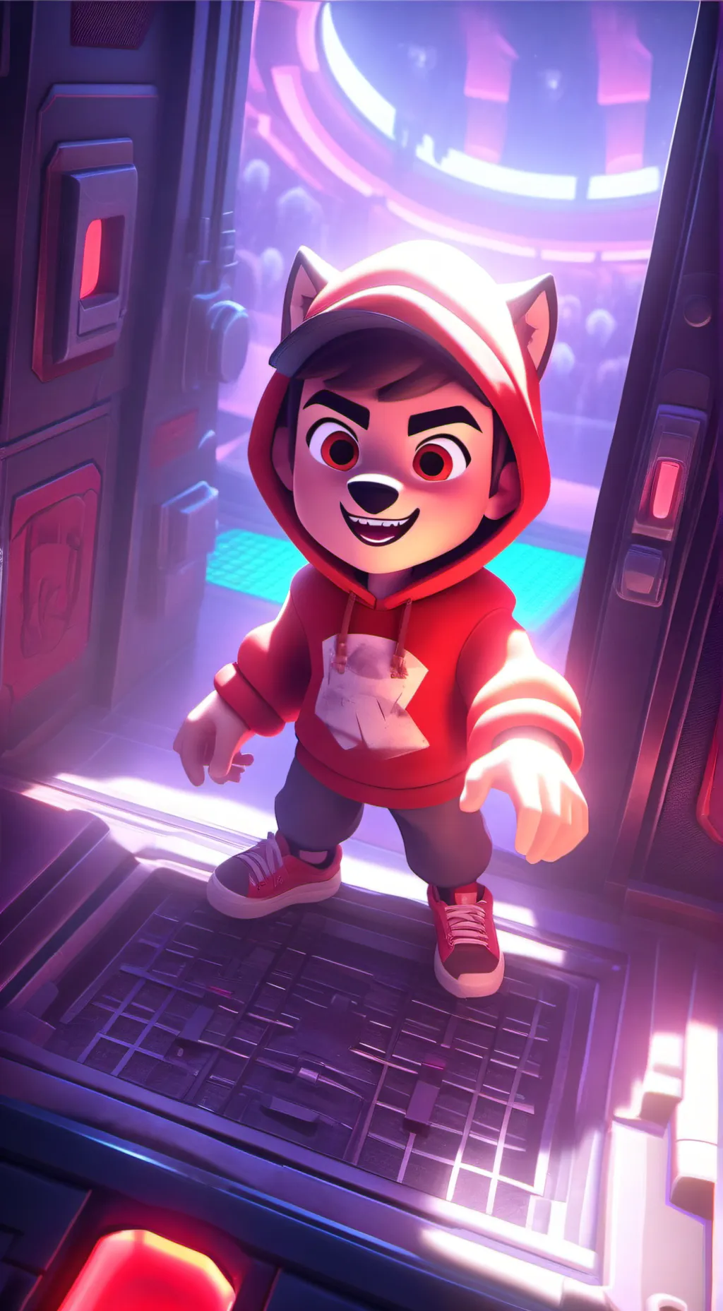 ai character: the wolf hoodie background