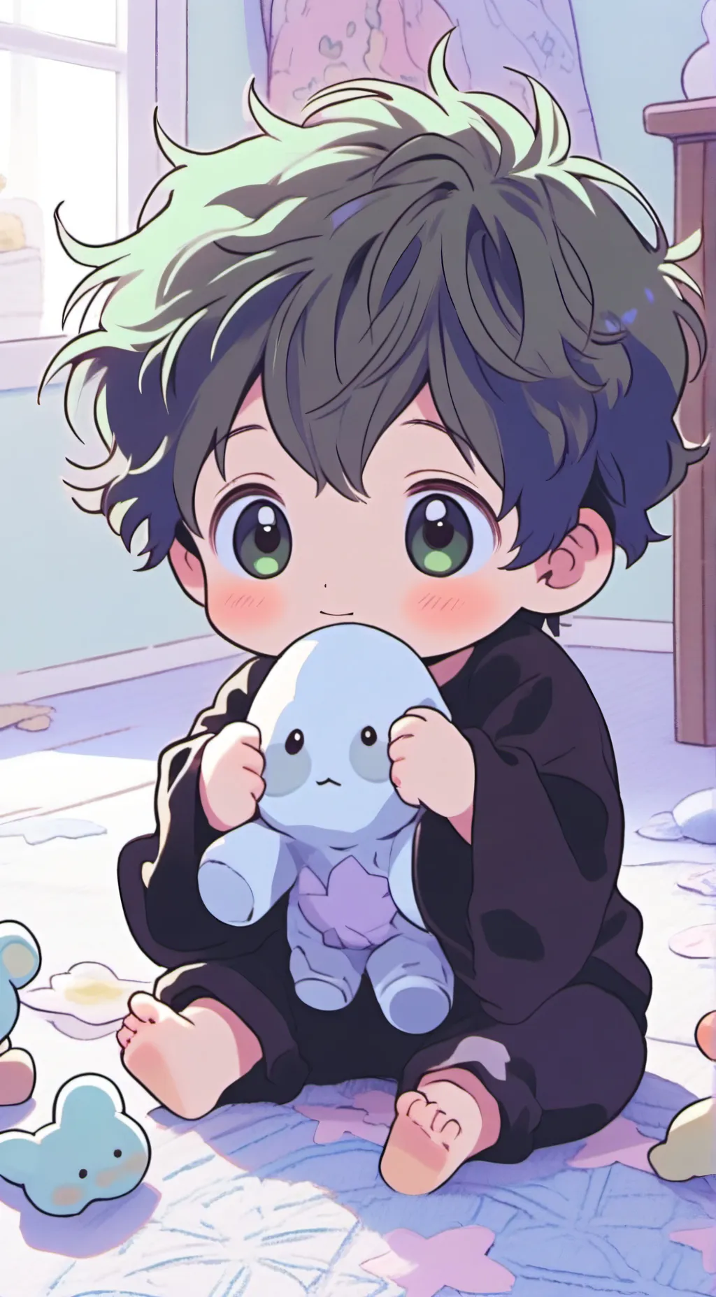 ai character: baby deku background