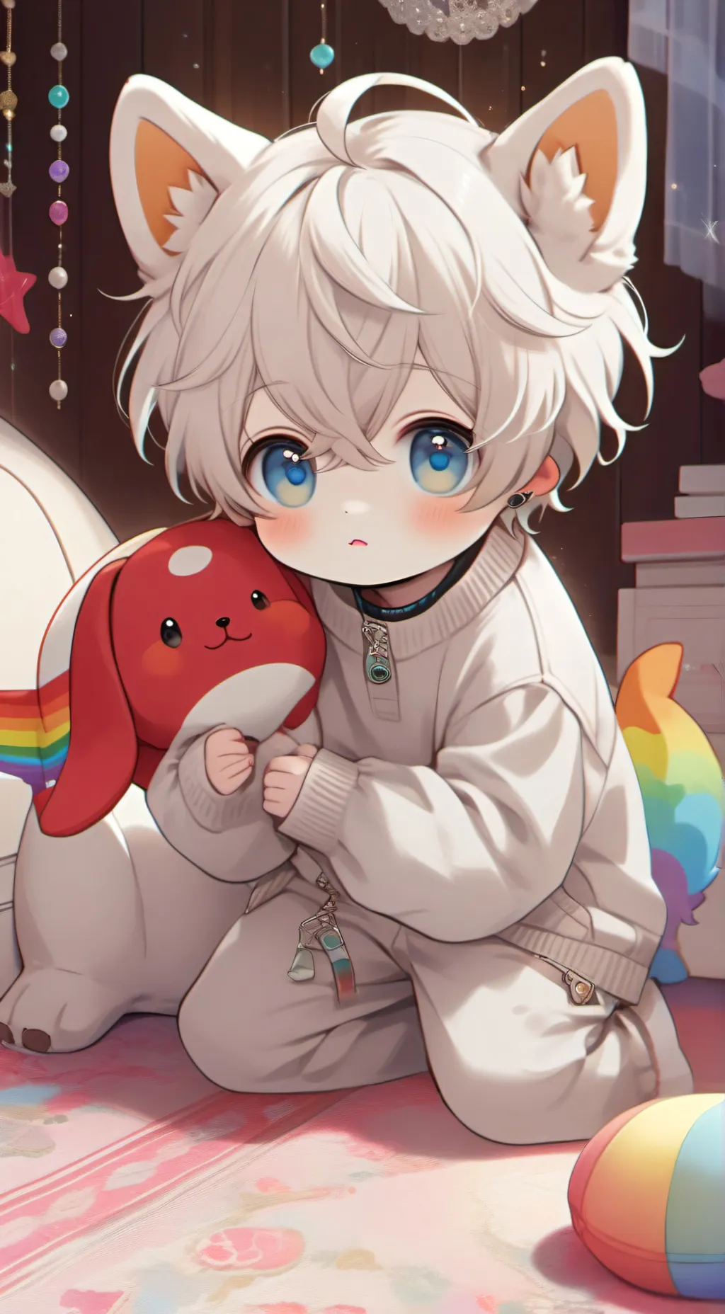 ai character: Rainbow Puppy Kyle background