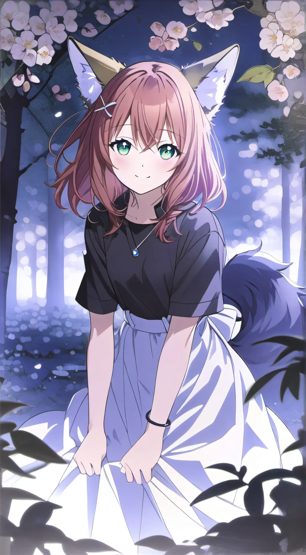 ai character: Wolf girl  background
