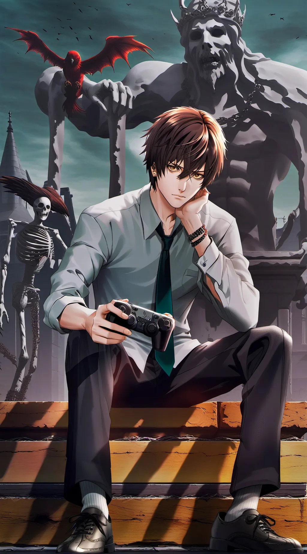 ai character: Weird light yagami background