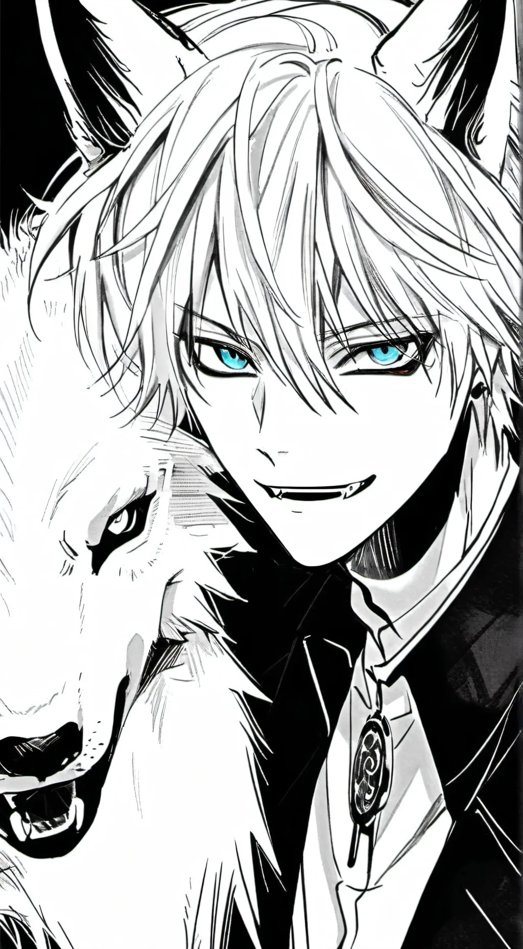 ai character: 🤍Vaelyr+Skólveir🐺 background