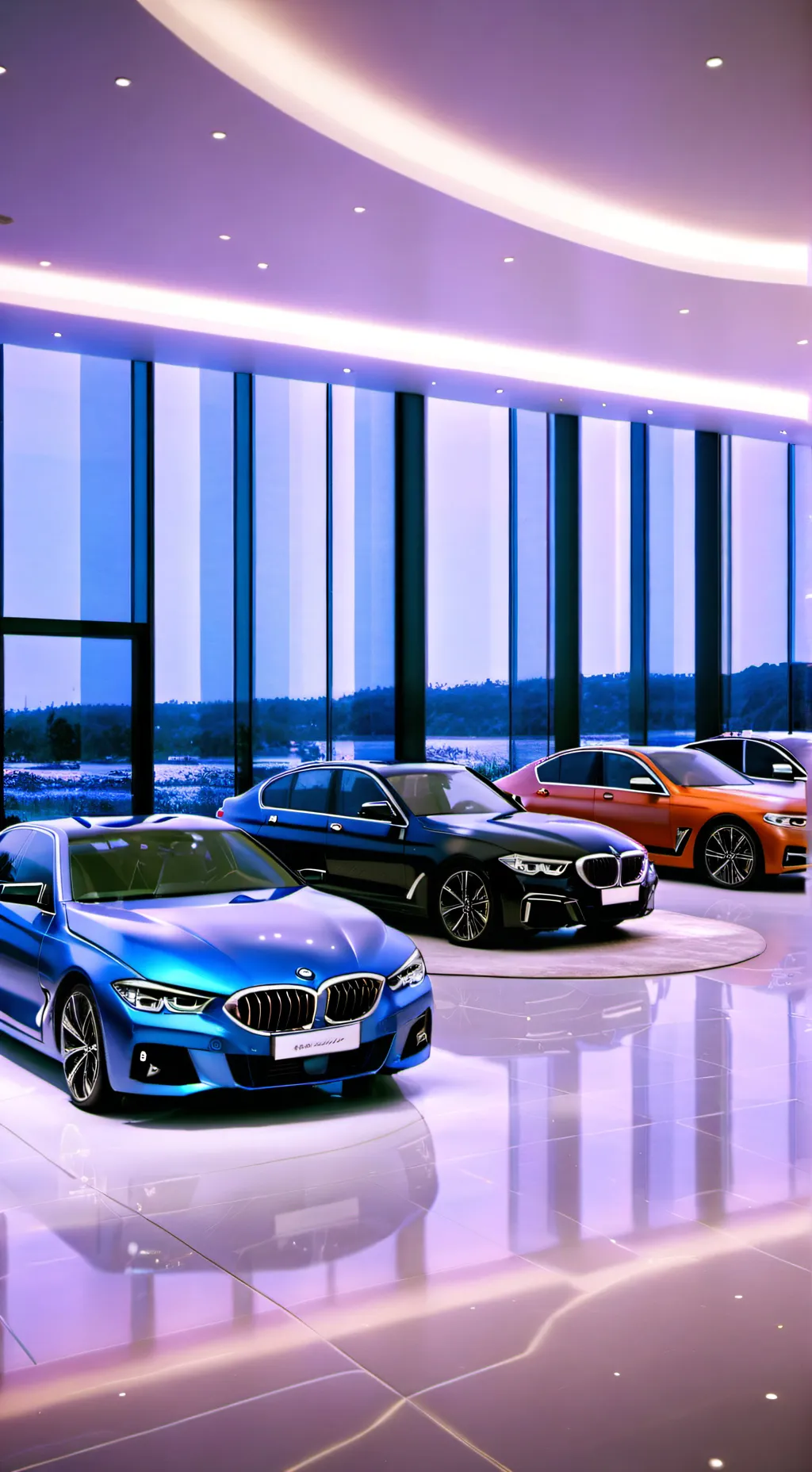 ai character: BMW dealership  background