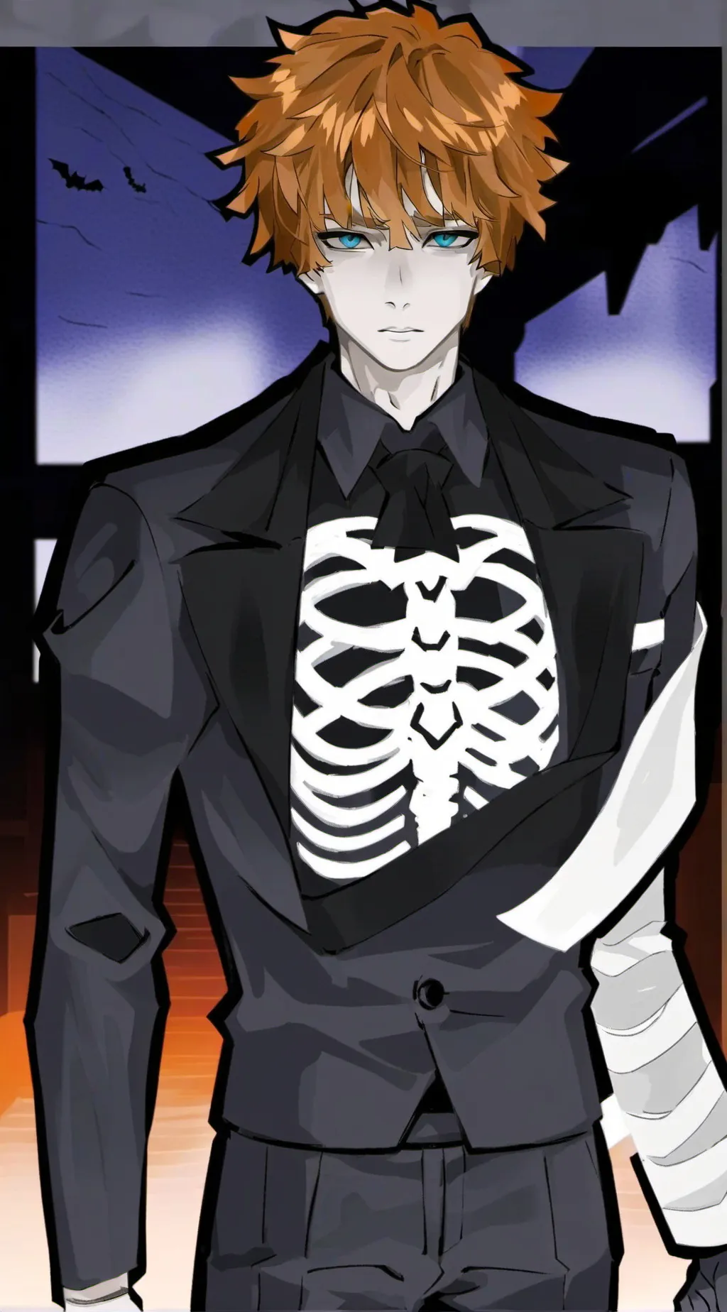 ai character: Halloween Bacon background